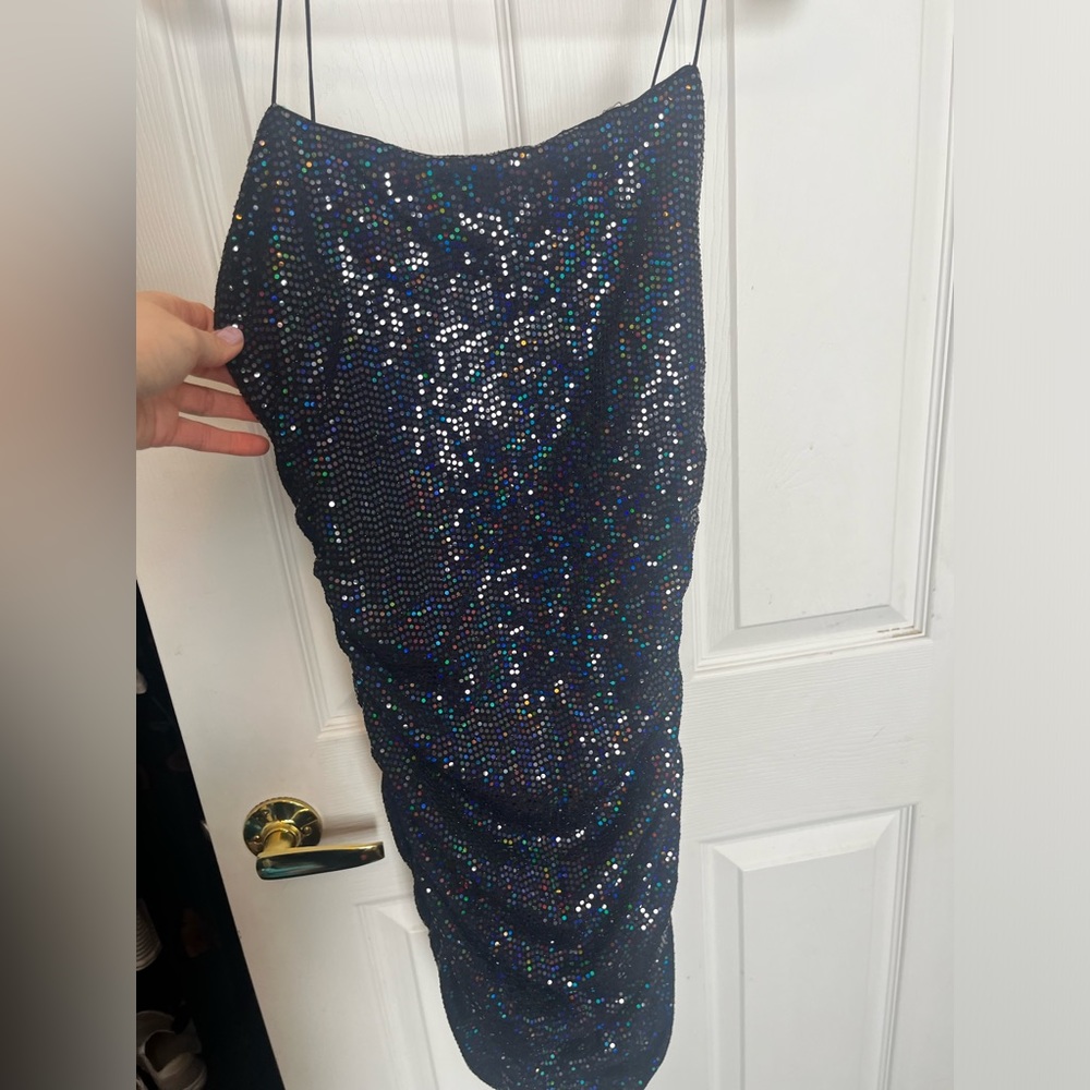 BP Sequin Rouched Bodycon Mini